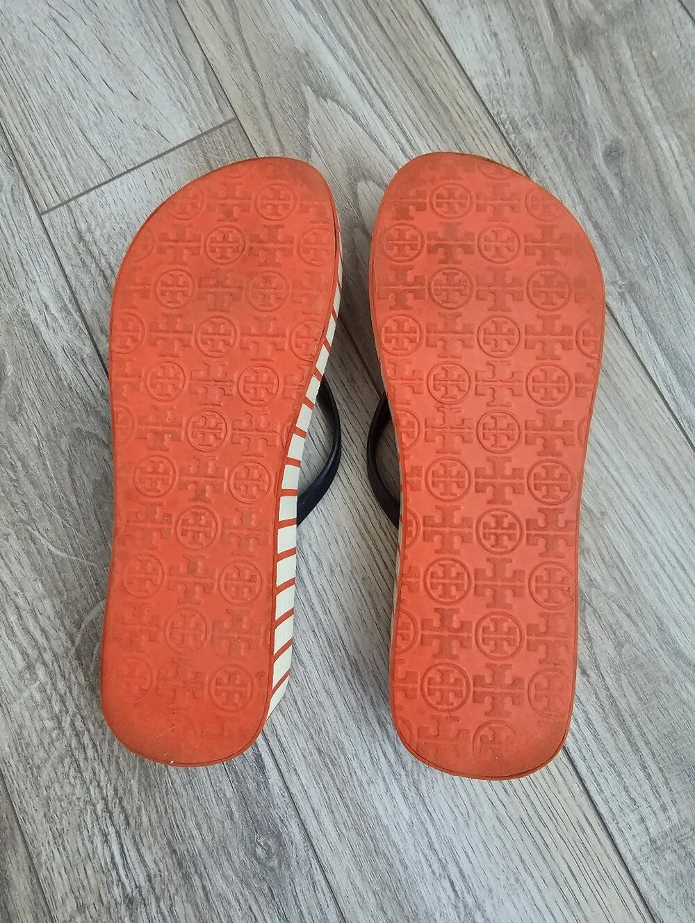 Tory Burch Striped Mini Wedge Sandals